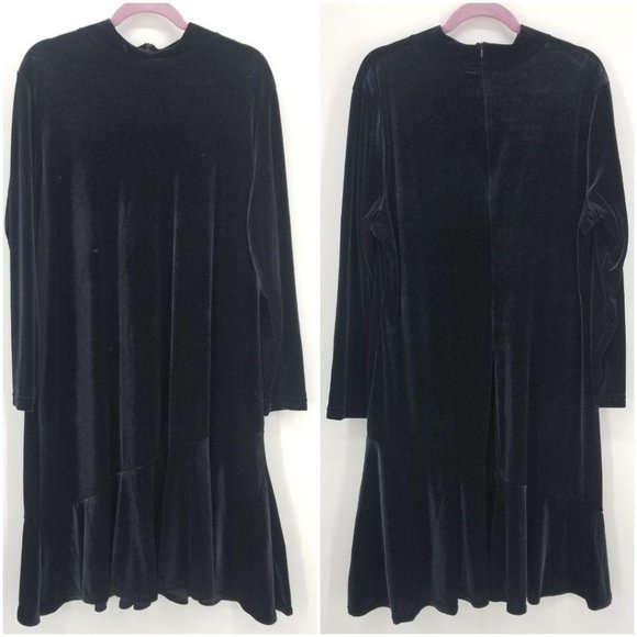 Coldwater Creek Dresses & Skirts - Coldwater Creek Velvet Mock Neck Midi Dress PXL